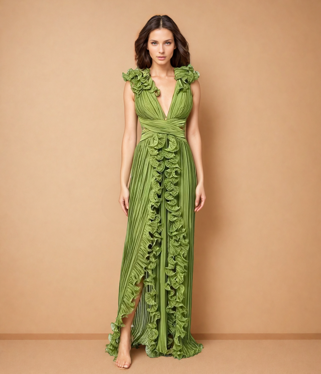 Katherine™ | Flirty & Flowing V-neck Hollow Slit Dress