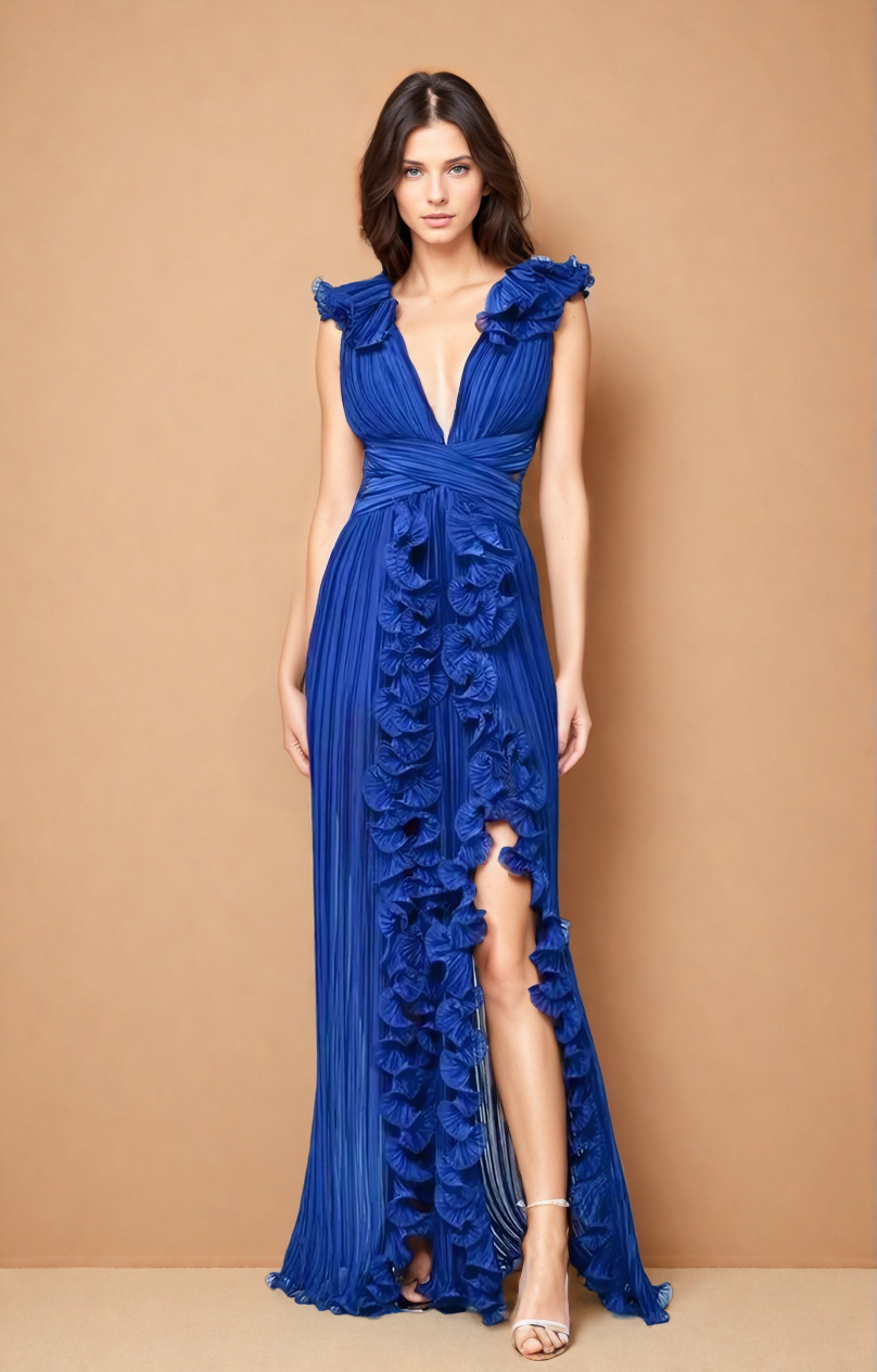 Katherine™ | Flirty & Flowing V-neck Hollow Slit Dress