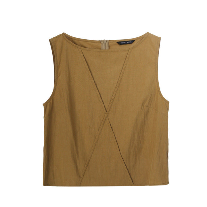 Delaney™ | Sleeveless Cross-Edge Top Blouse